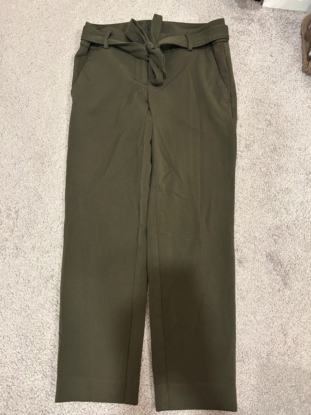 Loft Olive Green Tie-Waist Pants